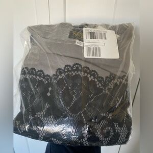 Bob Mackie NWT Lace Print Sweater in Gray Women’s Plus Size 2X